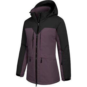 Women's Cordial Purple Ski Snow Jacket Coat Waterproof Hooded Snowboarding